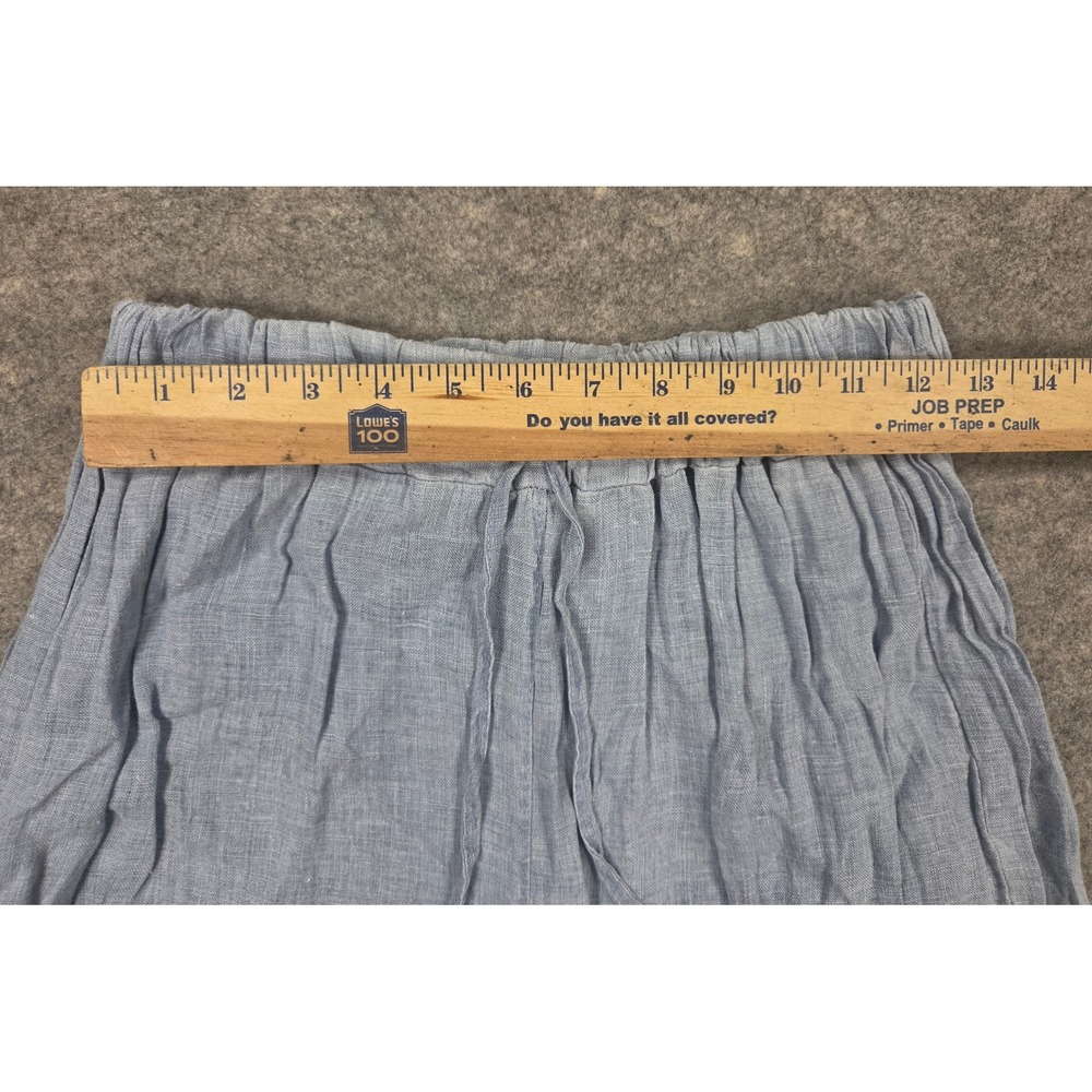 Tempo Paris 100% Linen Wide Leg Pants Blue Made in Italy Art 1502E Medium - Picture 6 of 10